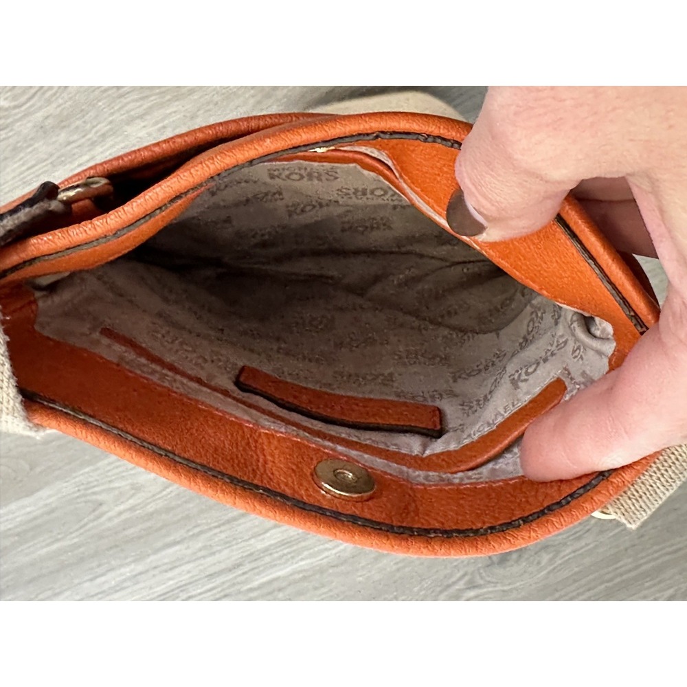 Michael Kors, Fulton Pebble Leather Crossbody Bag, Orange, Small - Picture 5 of 6